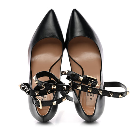 Valentino Garavani Nappa Rockstud Ankle Strap 105mm Pumps 37.5 Black 2 of 11