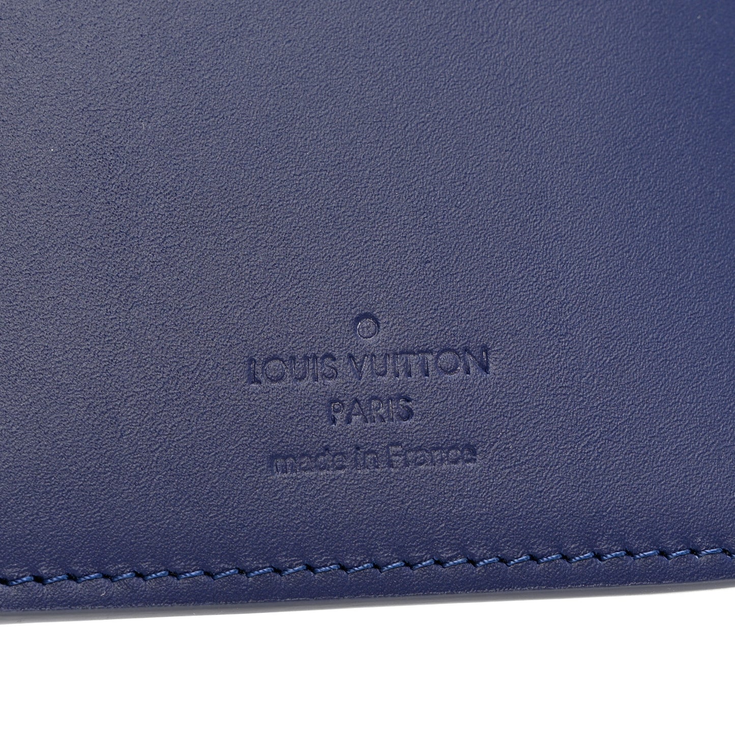 Cowhide Monogram Bandana Brazza Wallet Blue