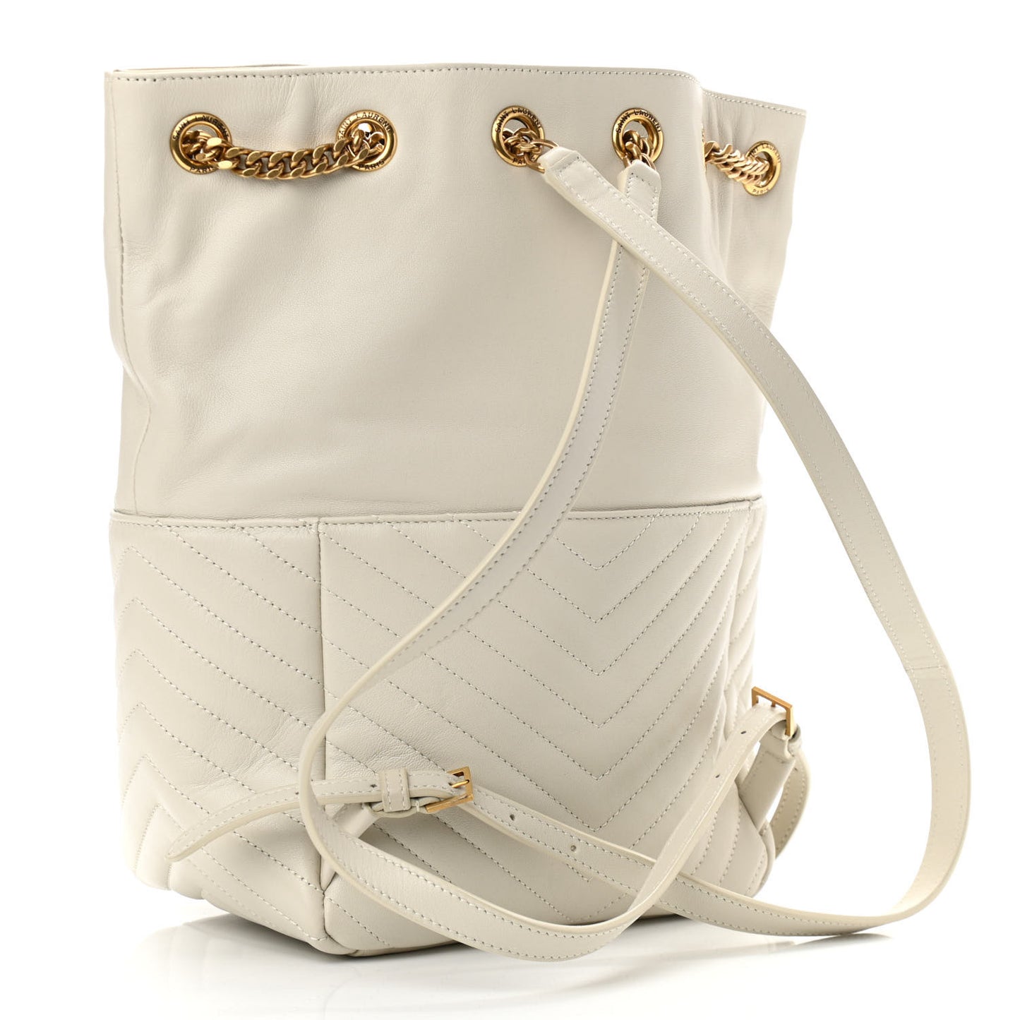 Lambskin Matelasse Monogram Joe Backpack Cream