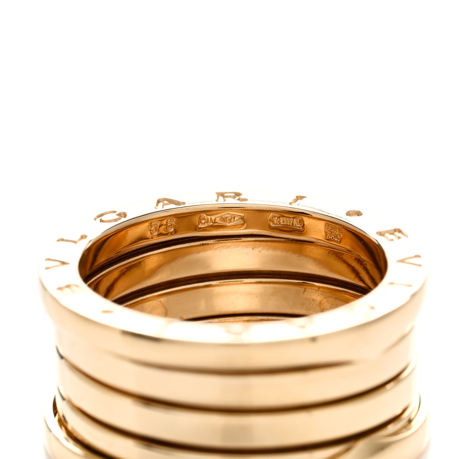 Bulgari 18K Yellow Gold B.Zero1 Four-Band Ring 56 7.5 4 of 5