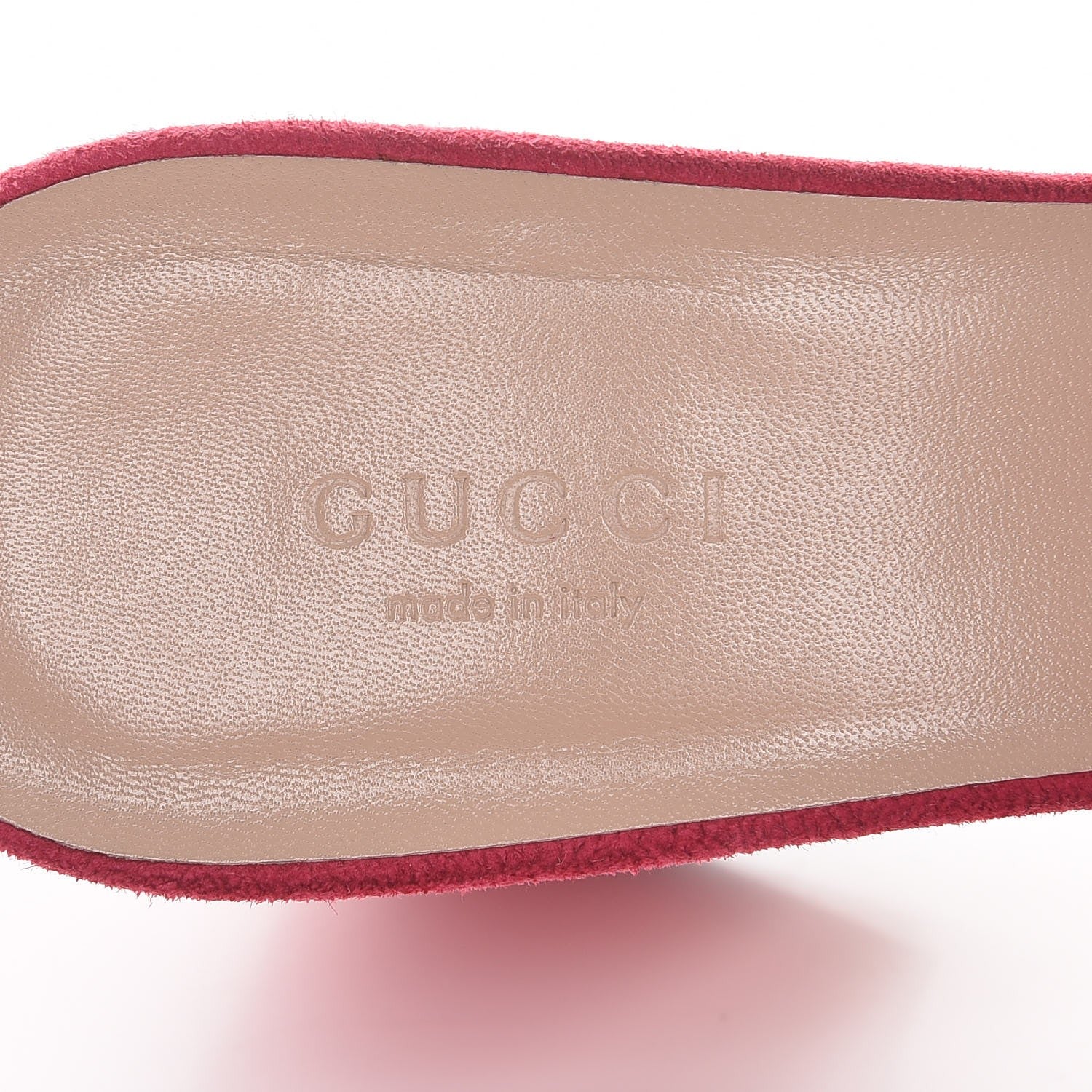 Gucci Kid Scamosciato GG Marmont Fringe 75mm Slide Sandals 40 Hot Pink 9 of 10