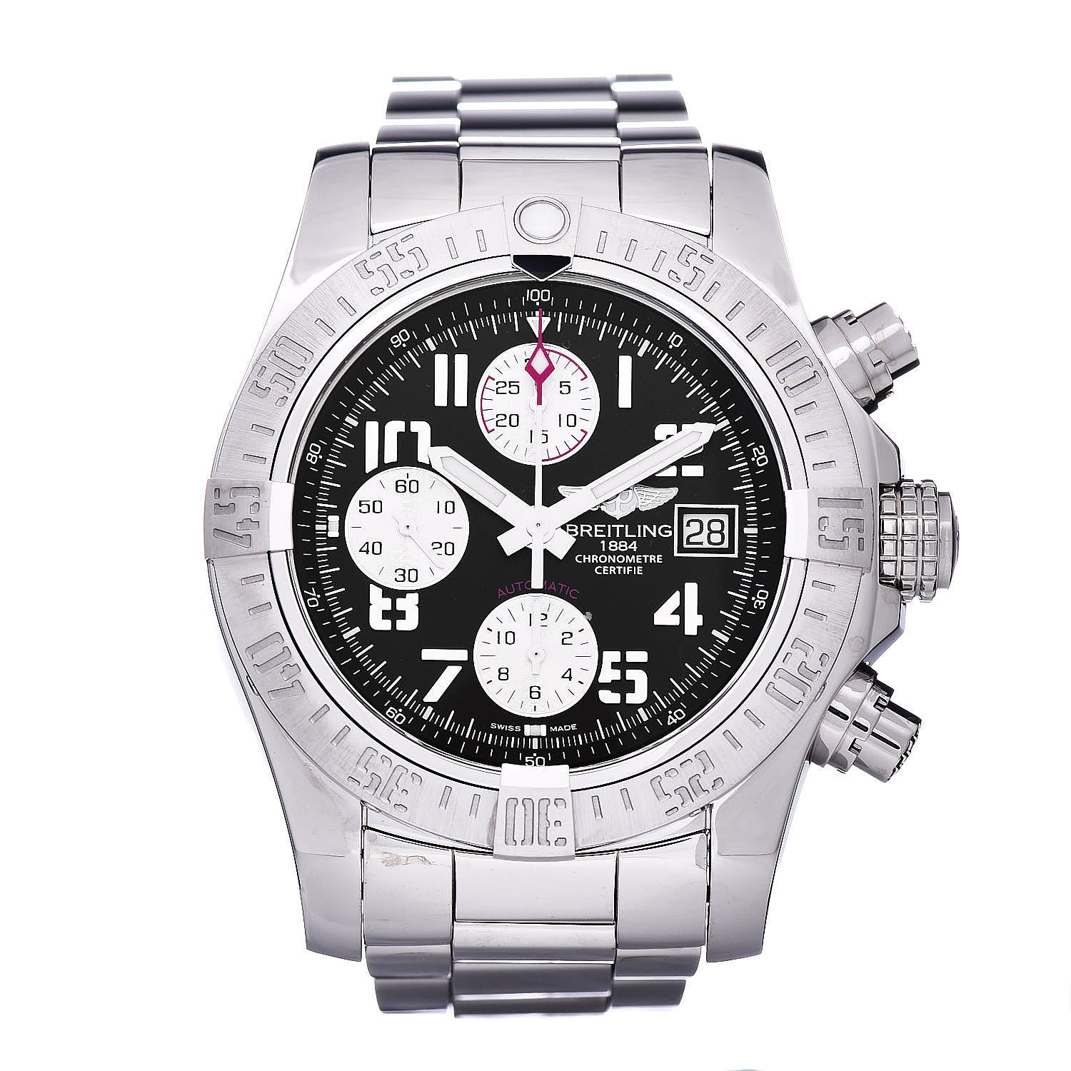 Breitling Stainless Steel 43mm Avenger II Chronograph Automatic Watch Volcano Black A13381 1 of 8