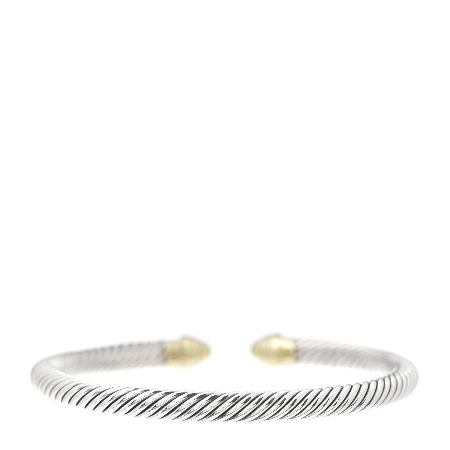 David Yurman Sterling Silver 14K Yellow Gold 5mm Cable Classics Bracelet 3 of 4