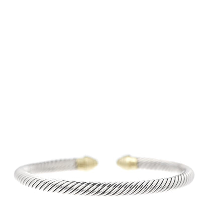 David Yurman Sterling Silver 14K Yellow Gold 5mm Cable Classics Bracelet 3 of 4