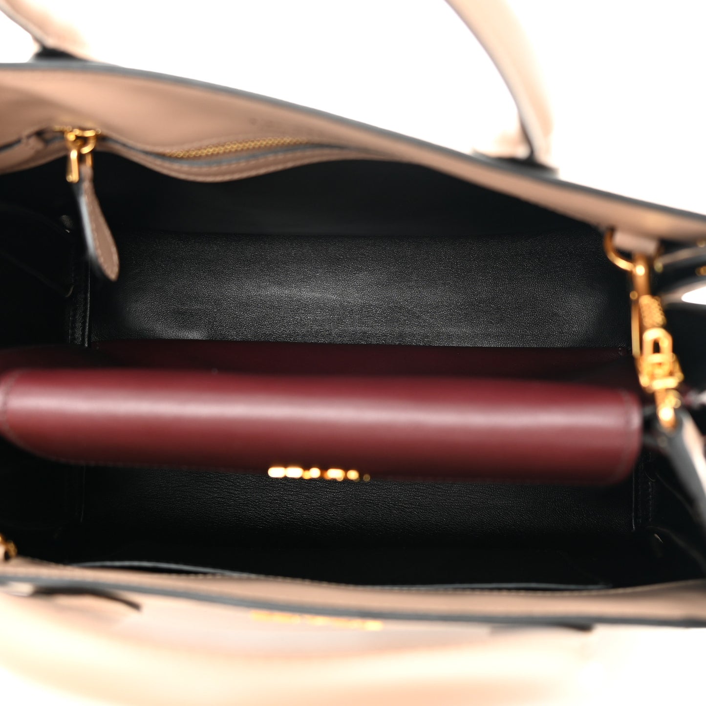 Saffiano City Calfskin Medium Bibliothèque Top Handle Cammeo