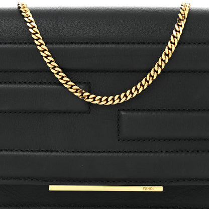 Fendi Vitello Flamingo Tube Wallet on Chain Black 8 of 10