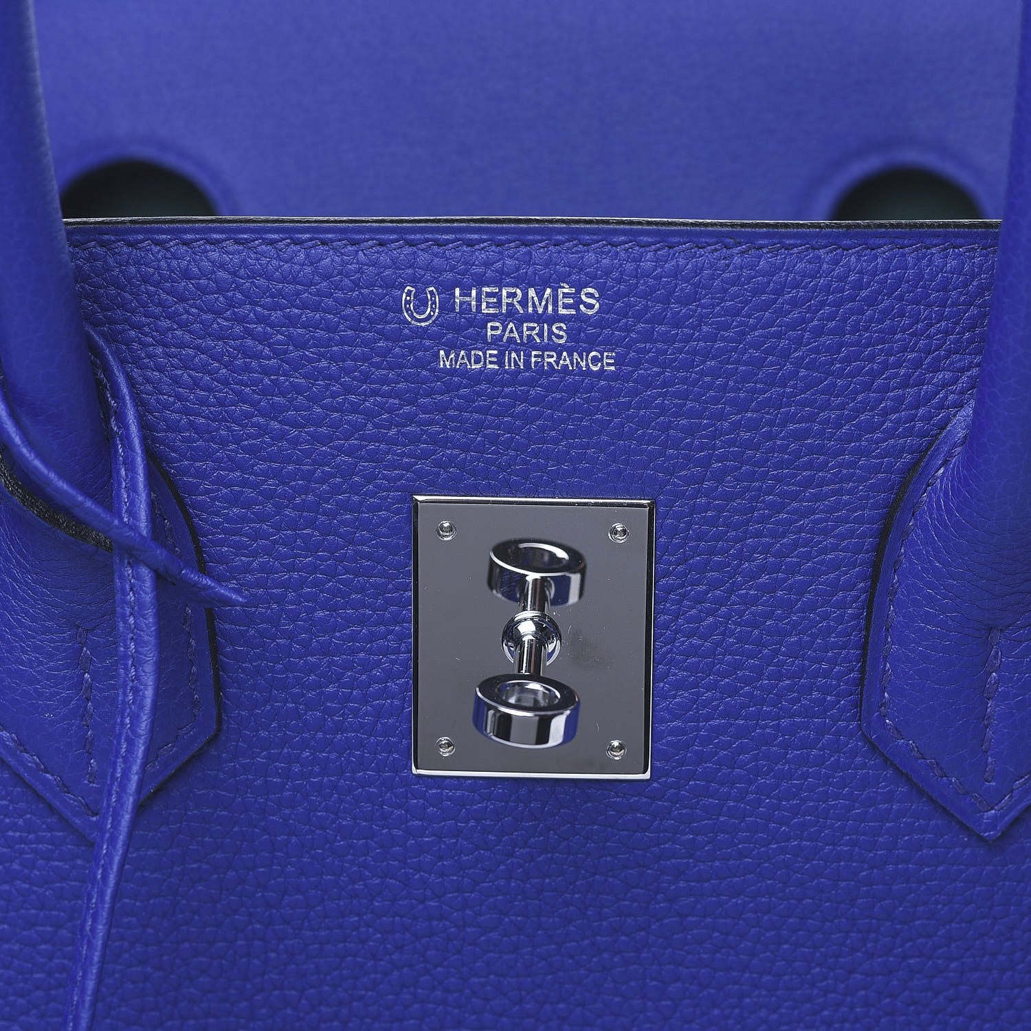 Hermes Togo Bi Color Horseshoe Birkin 35 Bleu Electrique Vert Vertigo 9 of 12