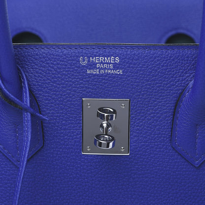 Hermes Togo Bi Color Horseshoe Birkin 35 Bleu Electrique Vert Vertigo 9 of 12