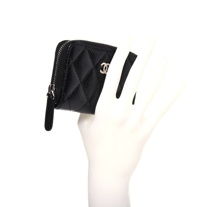 Chanel Caviar Quilted Zip Coin Purse Black 2 of 10