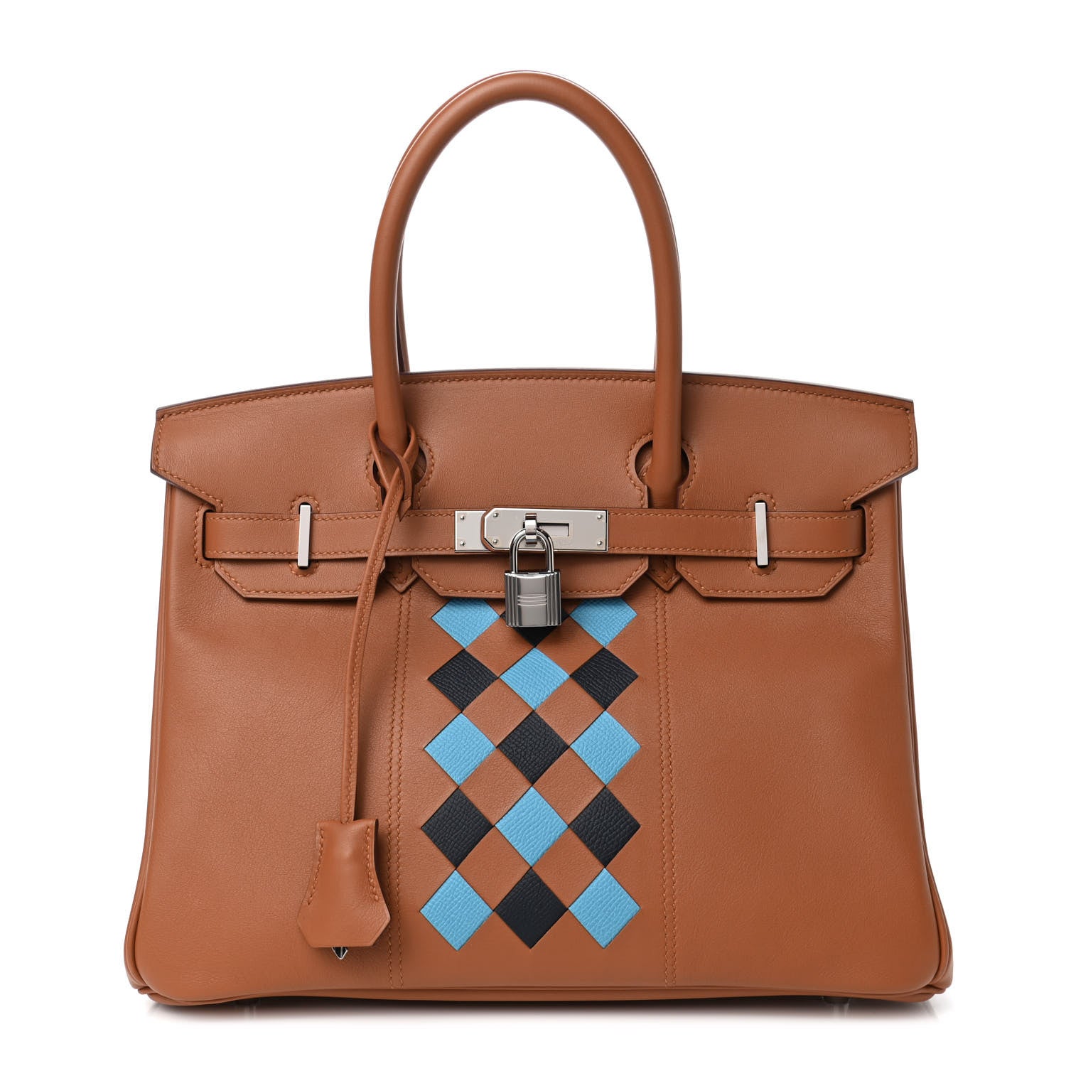 Hermes Swift Epsom Tressage Birkin 30 Gold Bleu de Nord Bleu Indigo 1 of 10
