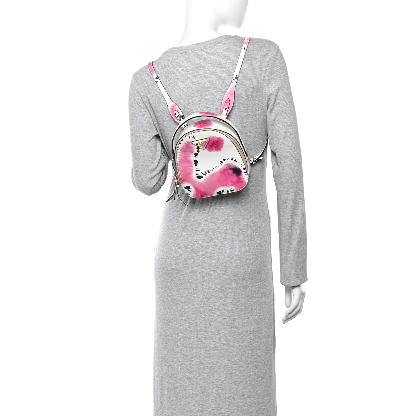 City Calfskin Tie Dye Print Mini Odette Backpack White Pink Black