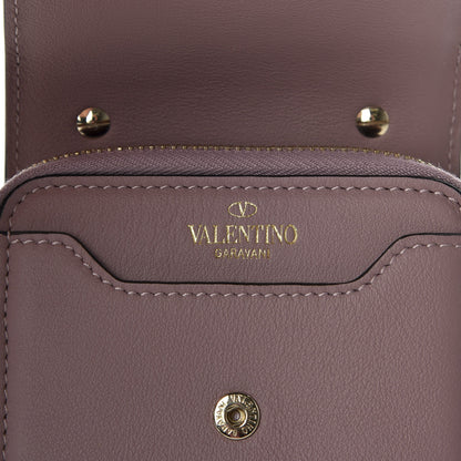 Valentino Garavani Calfskin Rockstud Carry Secrets Compact Wallet With Chain Lipstick 6 of 7