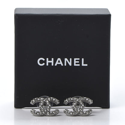 Chanel Ruthenium Crystal Pearl Caviar Earrings 5 of 5