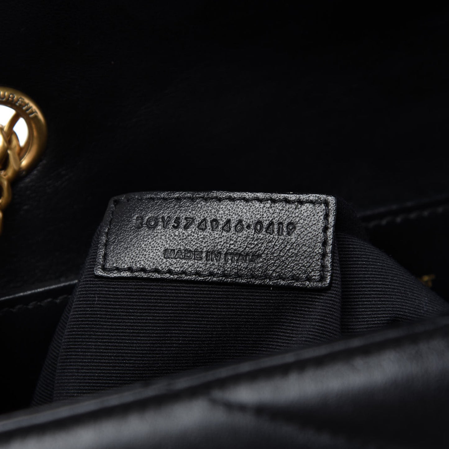 Calfskin Y Quilted Monogram Medium Loulou Chain Satchel Black