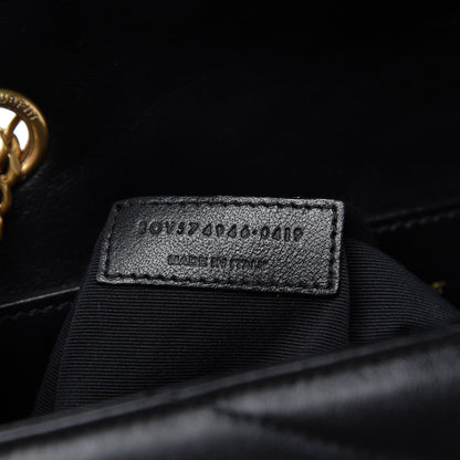 Saint Laurent Calfskin Y Quilted Monogram Medium Loulou Chain Satchel Black 9 of 10