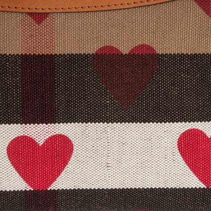 Burberry Mega Check Heart Print Peyton Crossbody Clutch Bag Tan 9 of 9