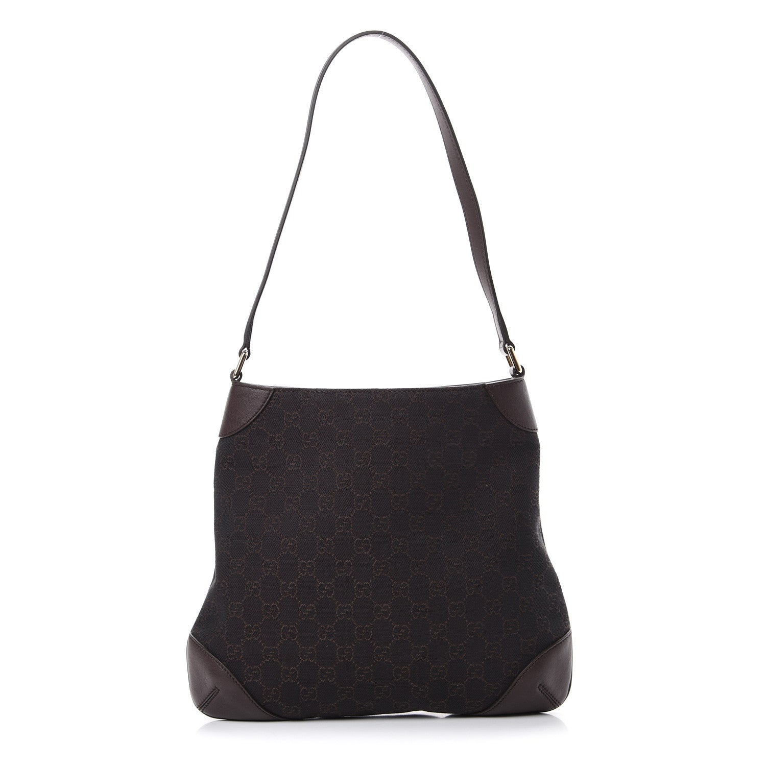 Gucci Monogram Signature Hobo Shoulder Bag Dark Brown 1 of 10