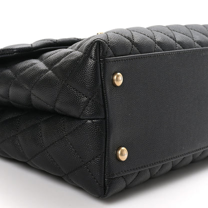 Chanel Caviar Lizard Quilted Medium Coco Handle Flap Black 9 of 10