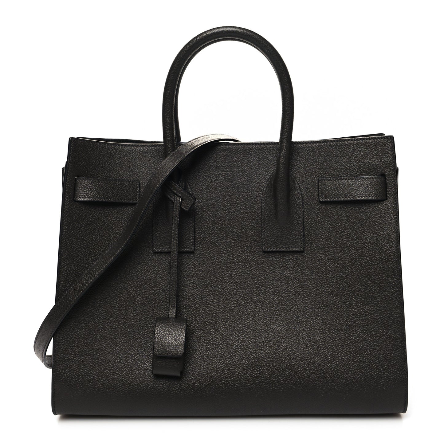 Pebbled Calfskin Large Rockstud Flip-Lock Messenger Bag Black