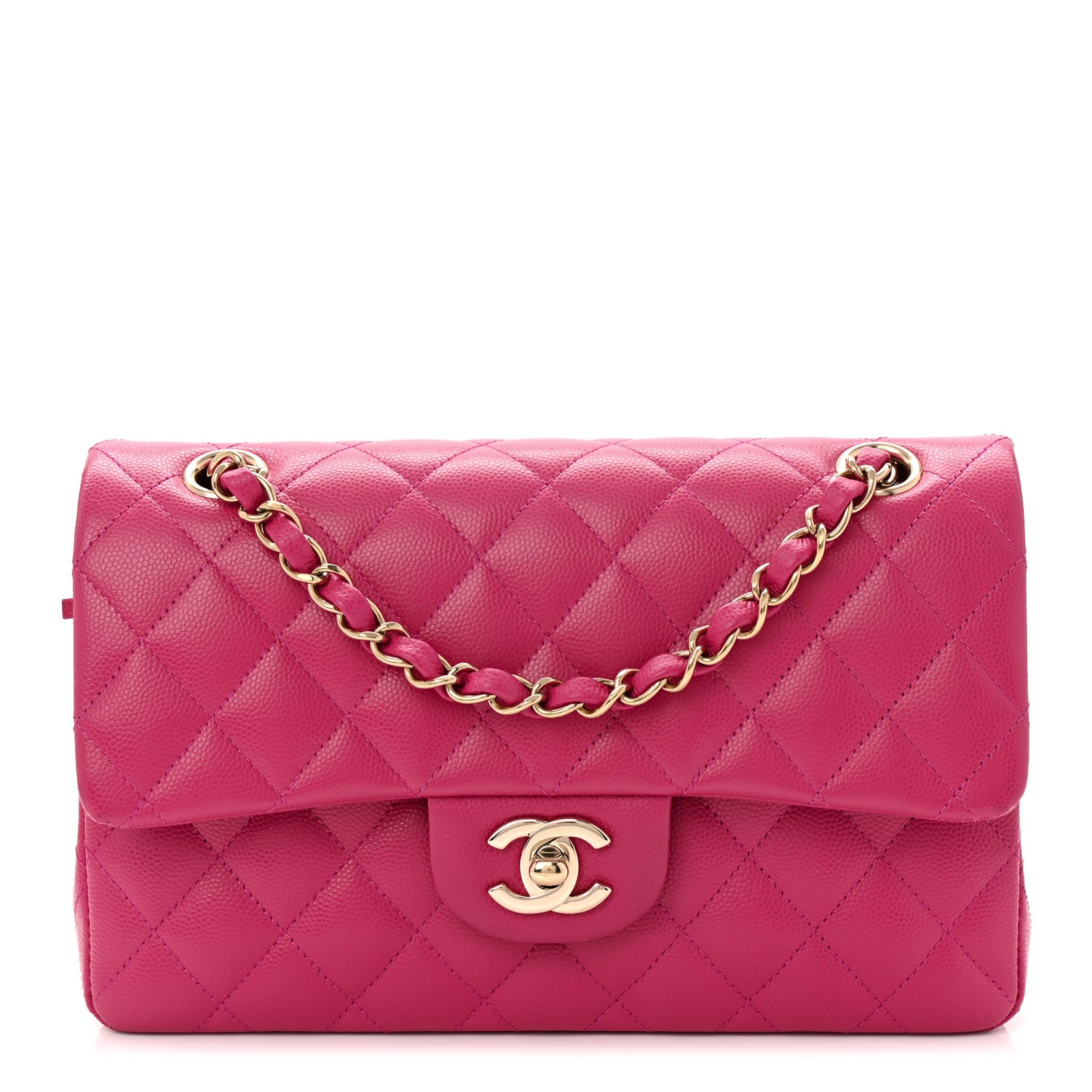 Chanel Caviar Quilted Small Double Flap Fuchsia 2 of 19