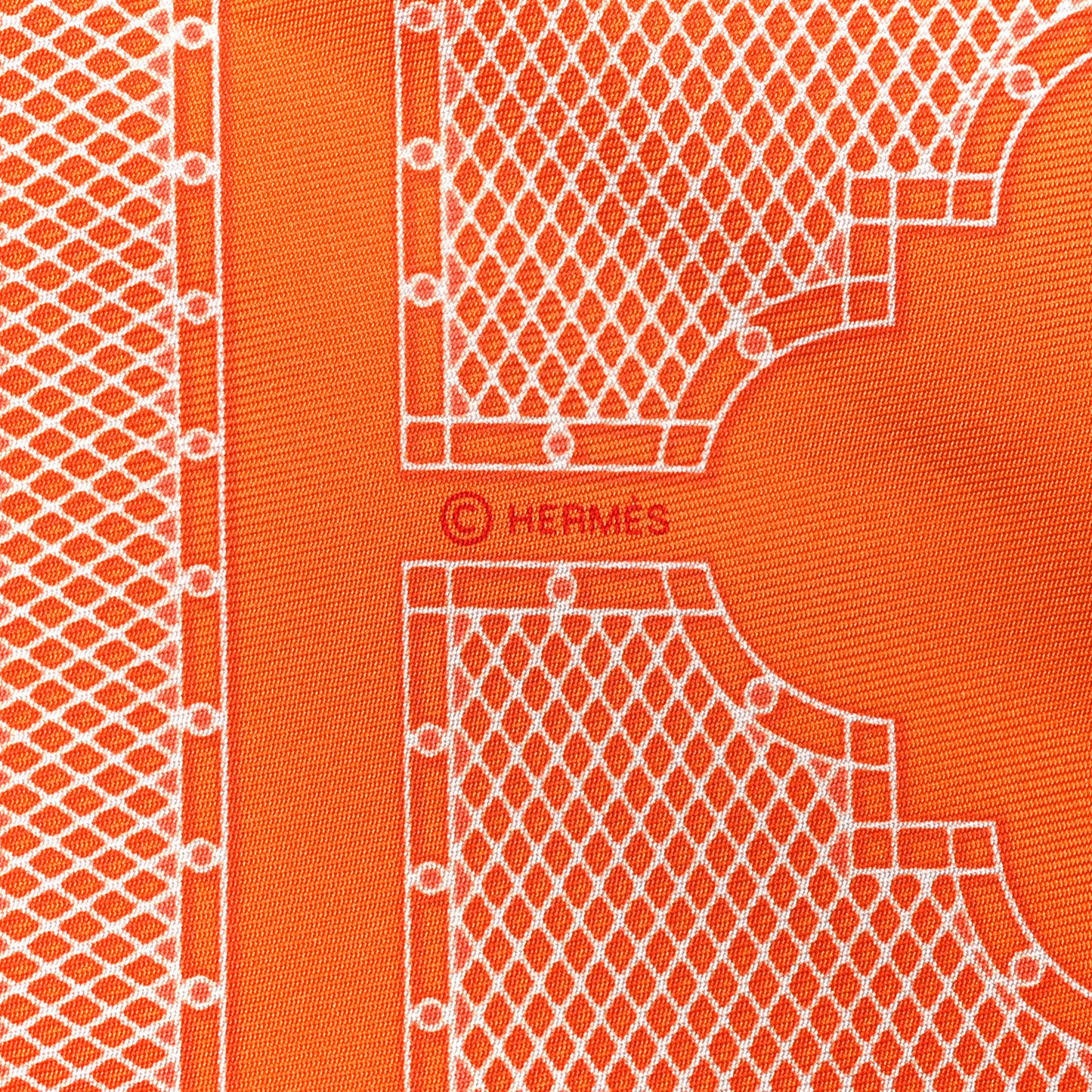 Silk Gavroche Sellier Pocket Square Scarf Orange White