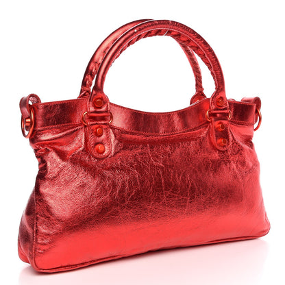 Balenciaga Metallic Chevre Classic Hardware Mini Classique  First Red 3 of 8