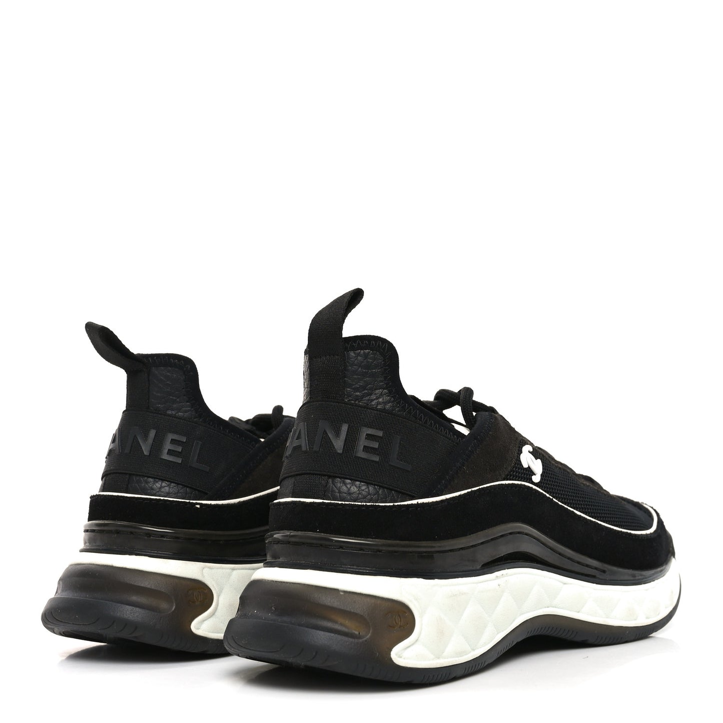 Fabric Suede CC Sneakers 39.5 Black Brown