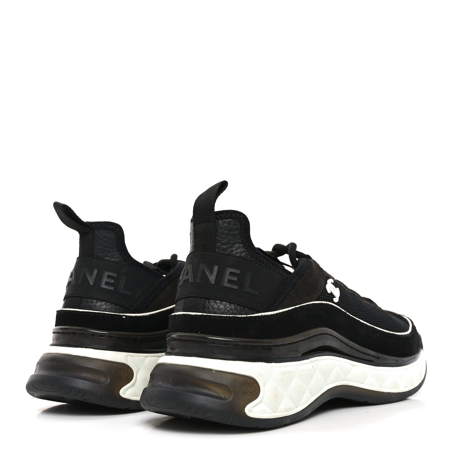 Chanel Fabric Suede CC Sneakers 39.5 Black Brown 5 of 8