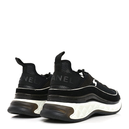 Chanel Fabric Suede CC Sneakers 39.5 Black Brown 5 of 8