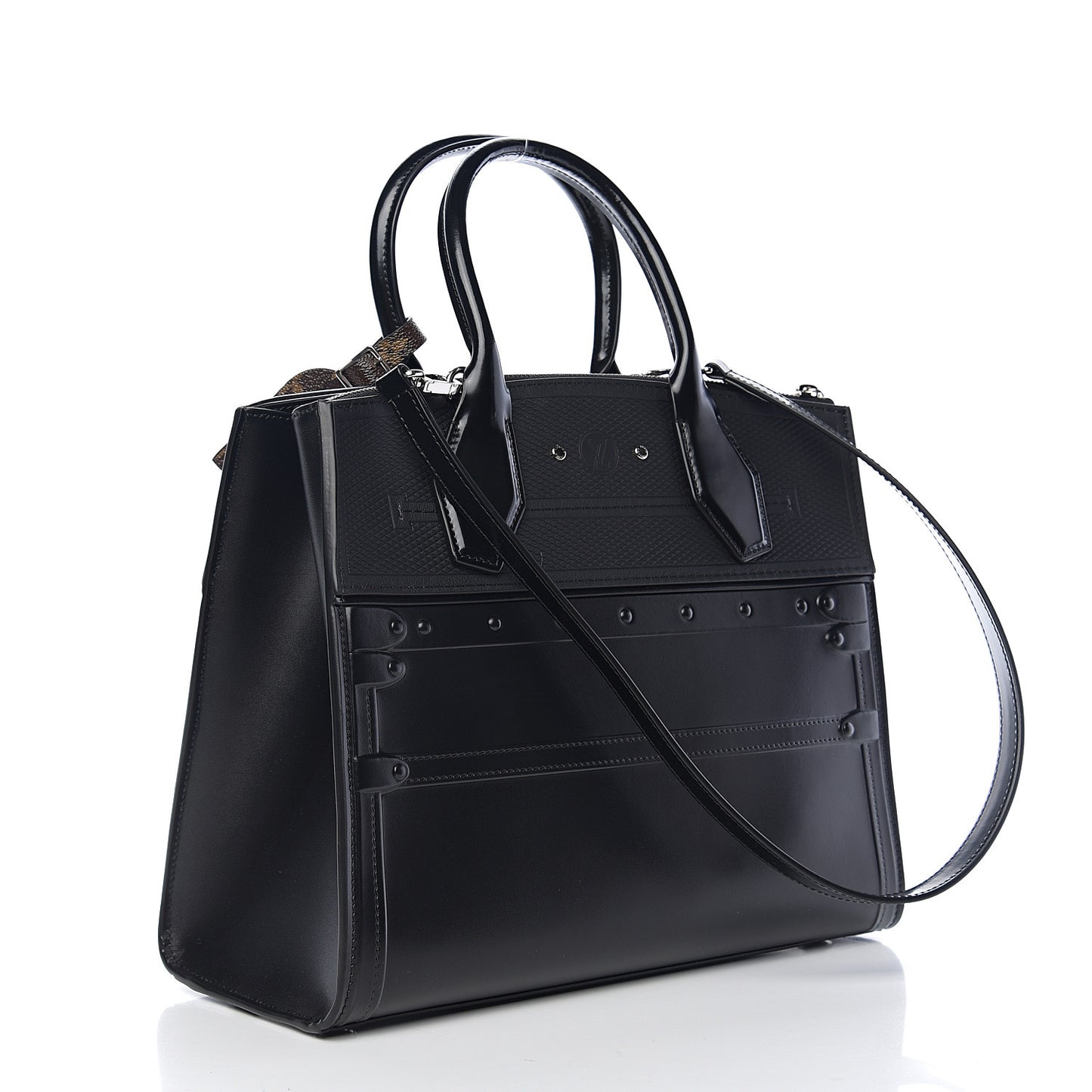 Calfskin Embossed Steamer MM Black