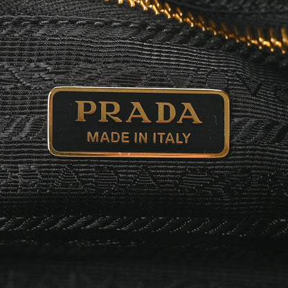 Prada Glossy Calfskin Triangle Medium Bonnie Shoulder Bag White 6 of 9