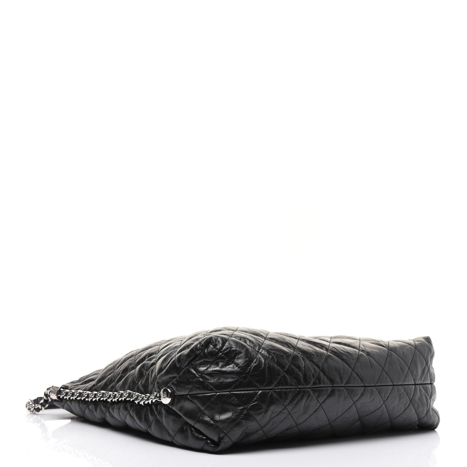 Chanel Metallic Crackled Calfskin Quilted Large Big Bang Hobo Black 4 of 22