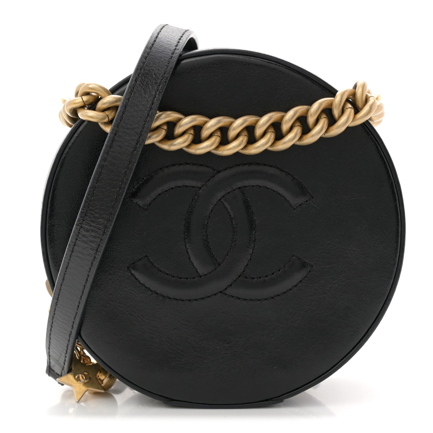 Chanel Glazed Calfskin Round As Earth Evening Bag Black 1 of 10