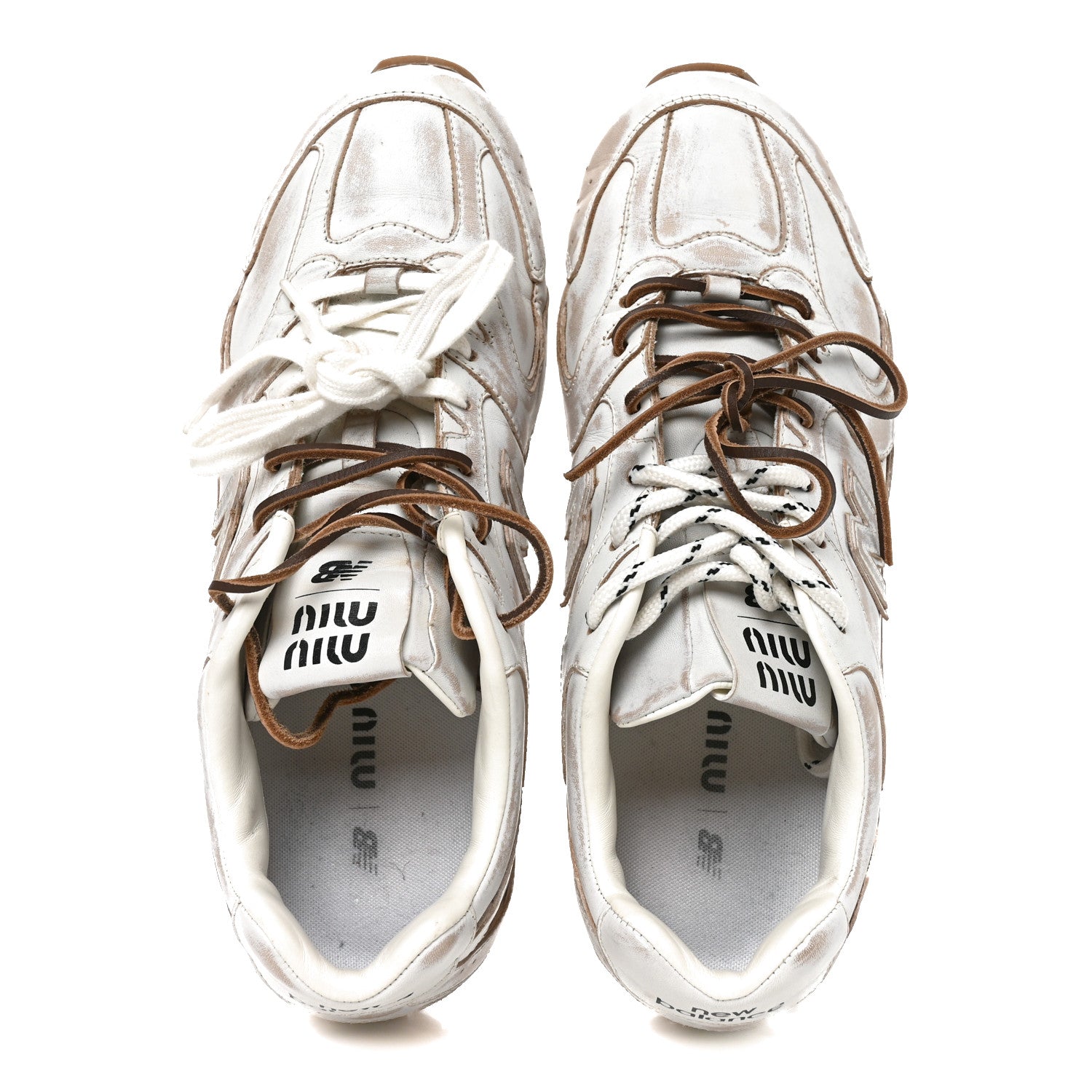 Miu Miu X NEW BALANCE Bleached Calfskin 530 SL Sneakers 42 White 6 of 10