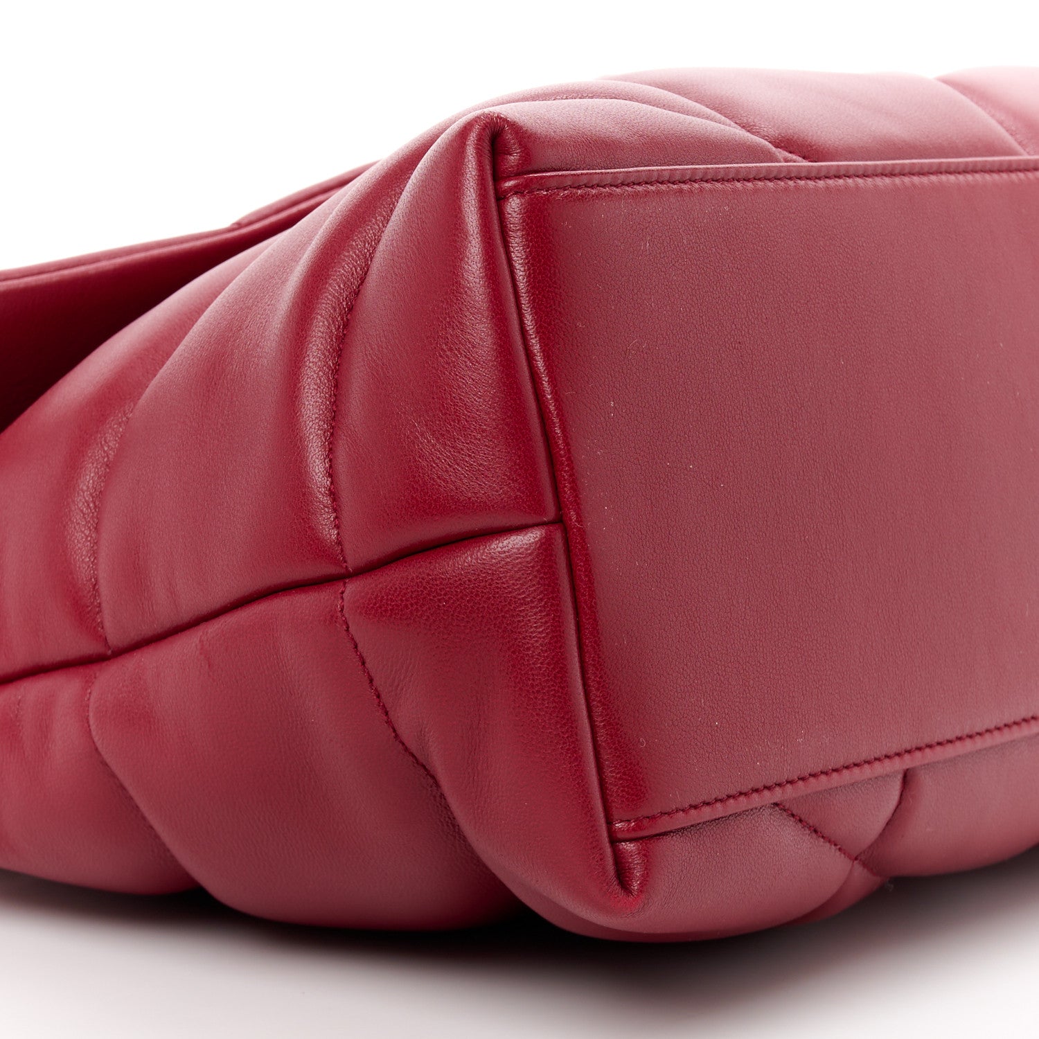 Saint Laurent Lambskin Quilted Medium Loulou Puffer Monogram Chain Satchel Opyum Red 10 of 11