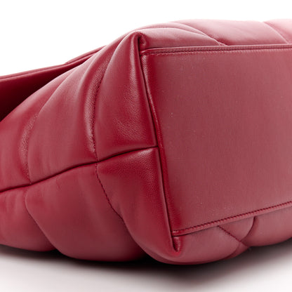 Saint Laurent Lambskin Quilted Medium Loulou Puffer Monogram Chain Satchel Opyum Red 10 of 11