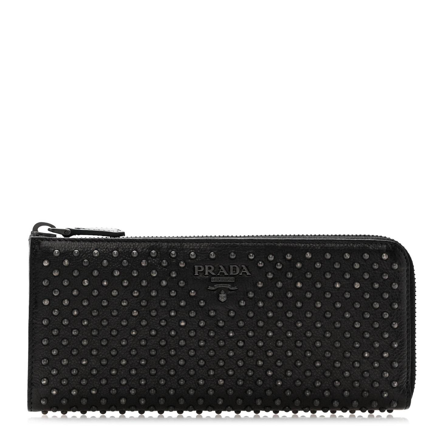 Glace Borchie Studded Zip Around Wallet Black
