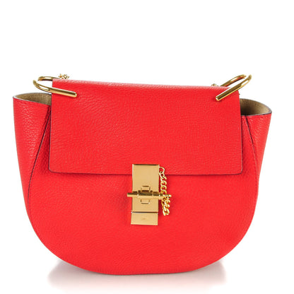 Chloe Grained Lambskin Medium Drew Shoulder Bag Plaid Red 1 of 9