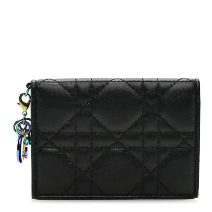 Christian Dior Lambskin Cannage Small Lady Dior Flap Card Holder Black 1 of 6