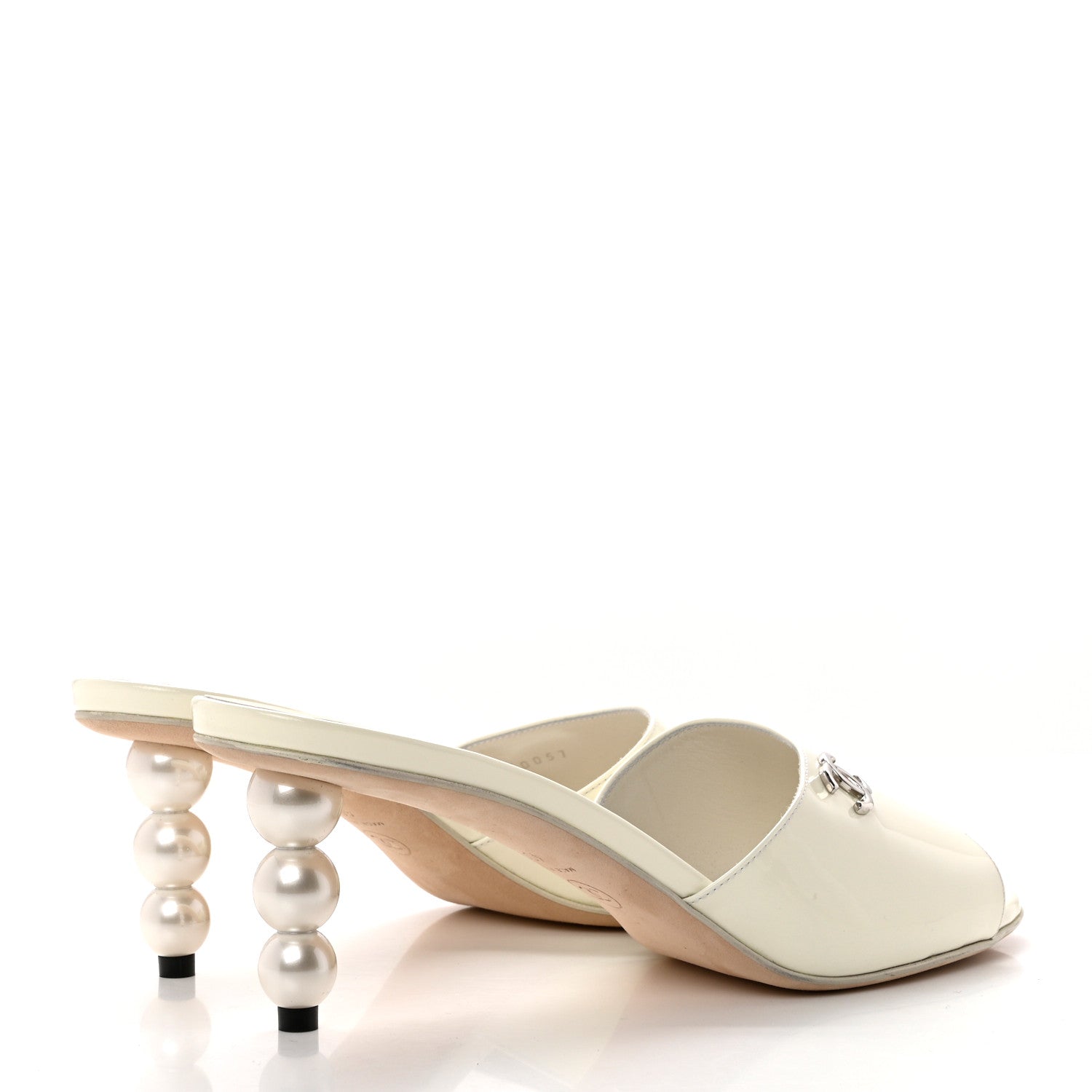 Chanel Patent Lambskin Pearl Mules 40 White 4 of 8