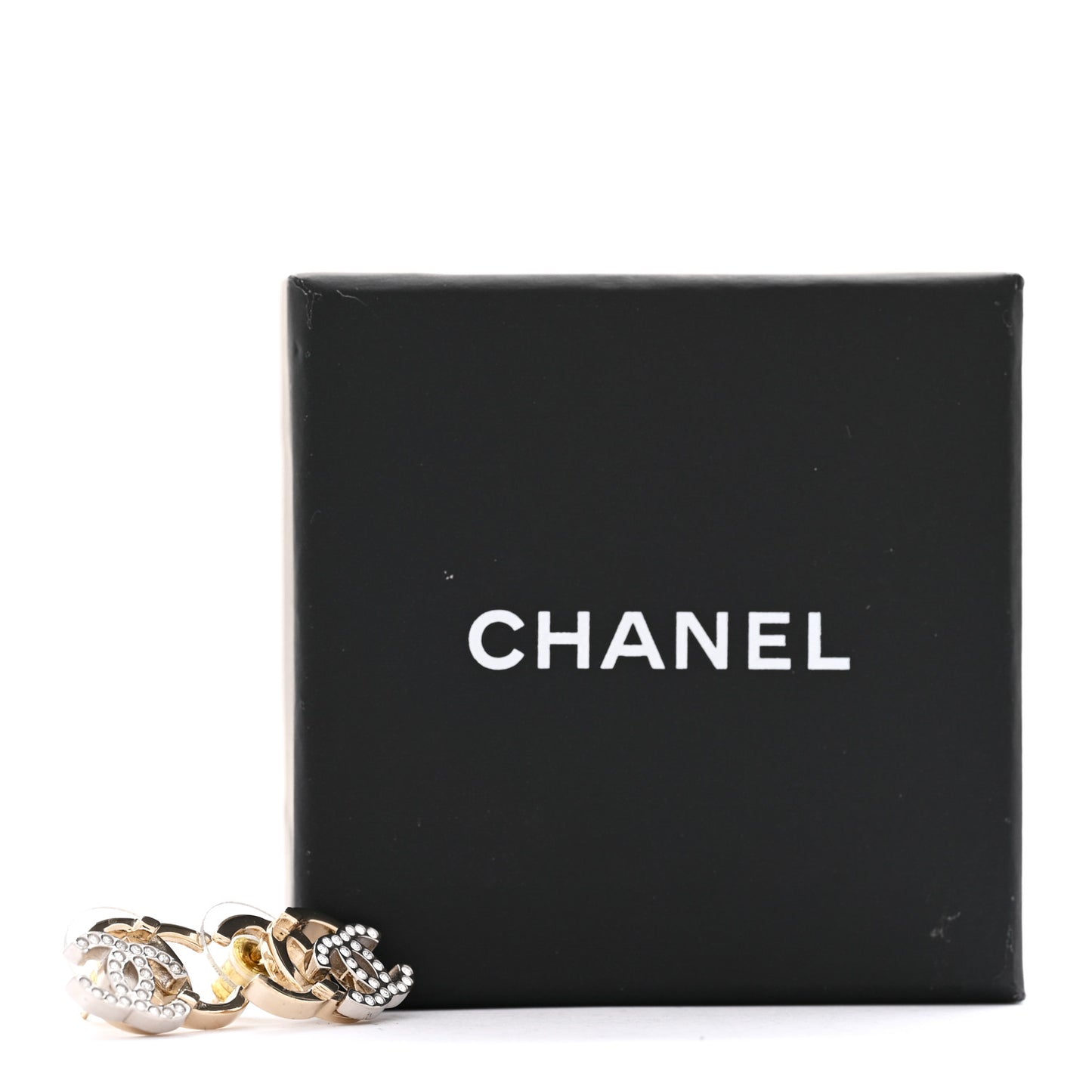 Crystal Double CC Earrings Gold Silver