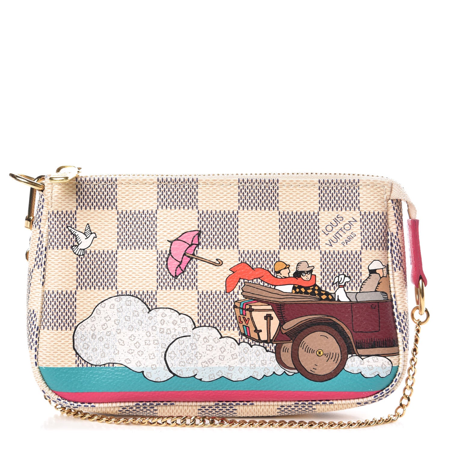 Louis Vuitton Damier Azur 2015 Christmas Animation Mini Pochette Accessories 1 of 9