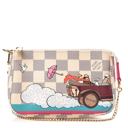 Louis Vuitton Damier Azur 2015 Christmas Animation Mini Pochette Accessories 1 of 9