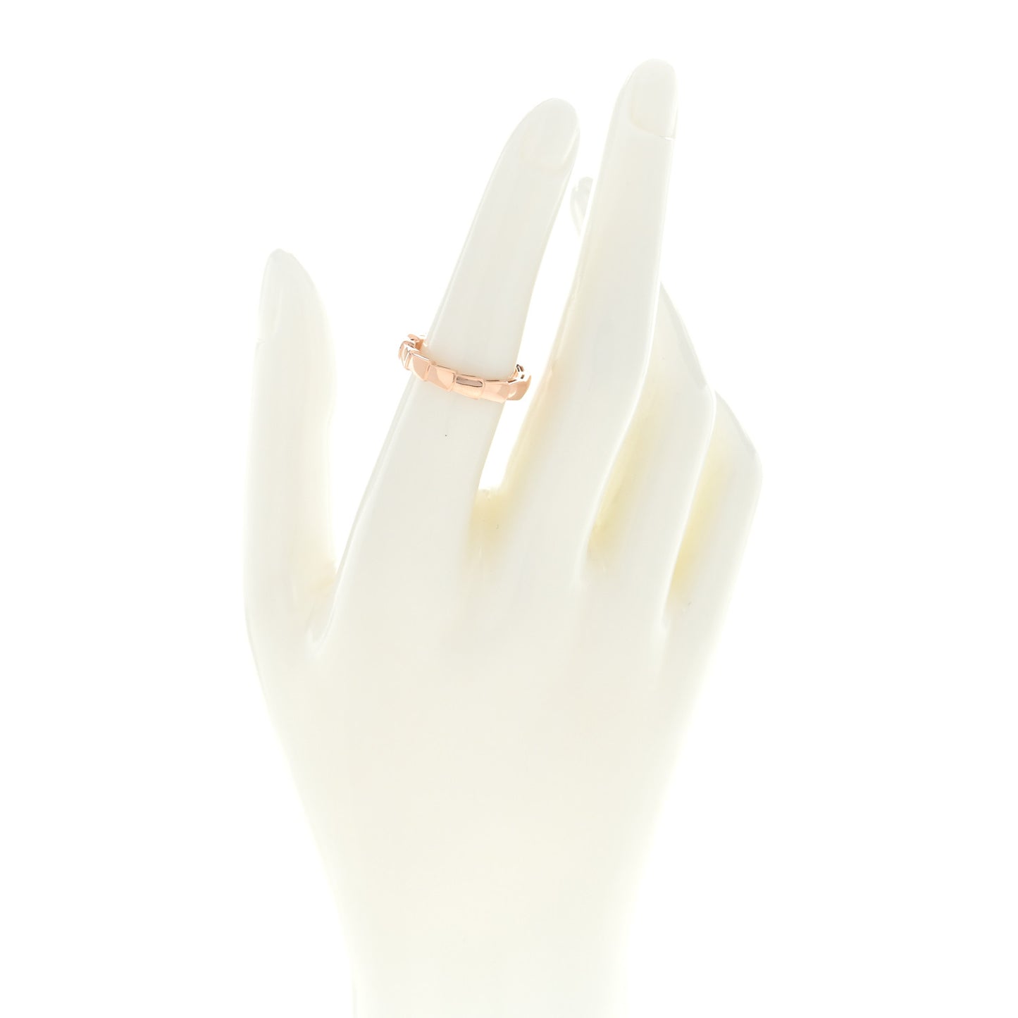 18K Rose Gold Serpenti Viper Band Ring 52 6