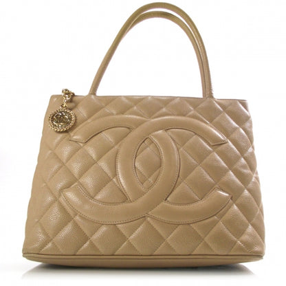 Chanel Caviar Quilted Medallion Tote Beige 1 of 11