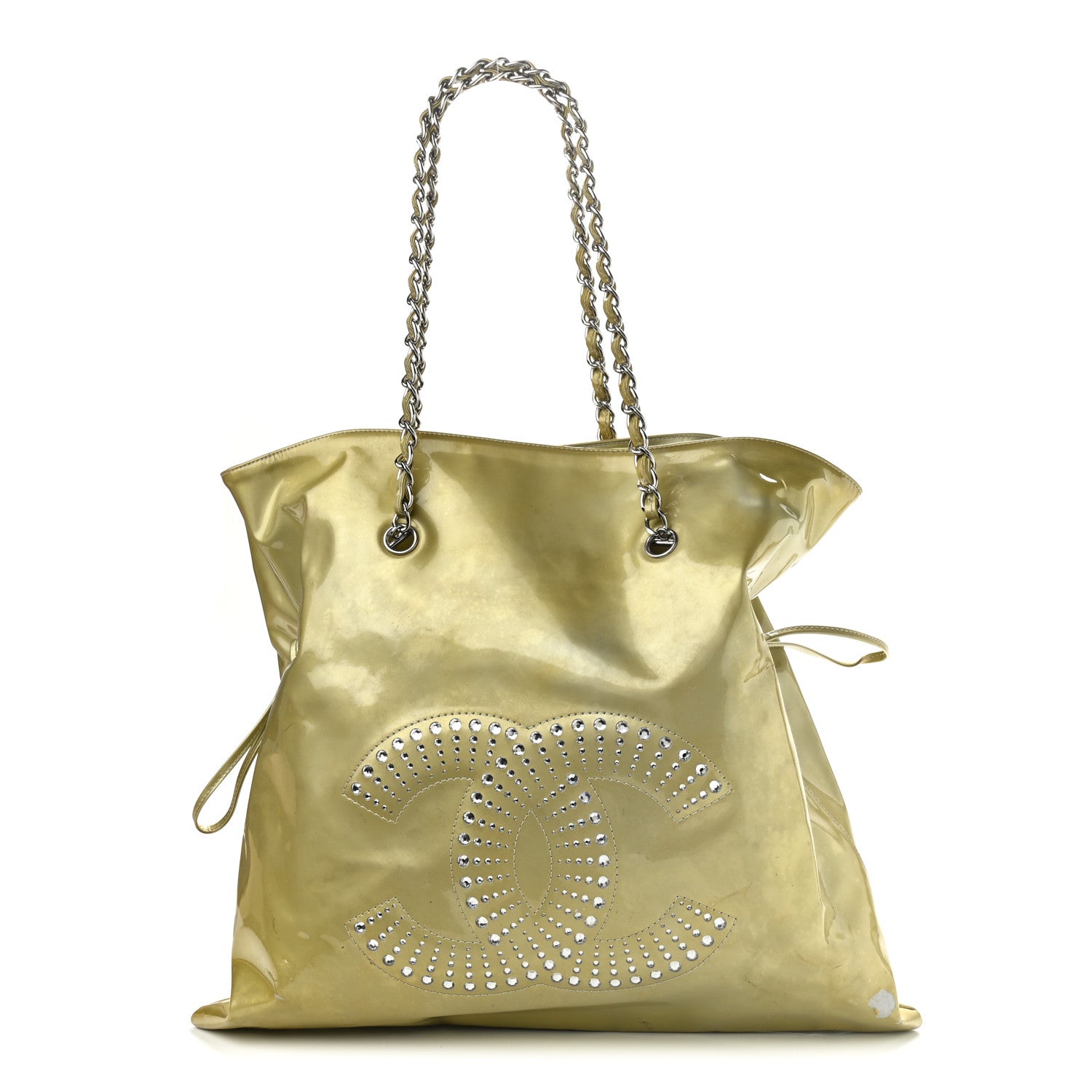 Chanel Patent Crystal Strass Bonbons Tote Silver 1 of 19