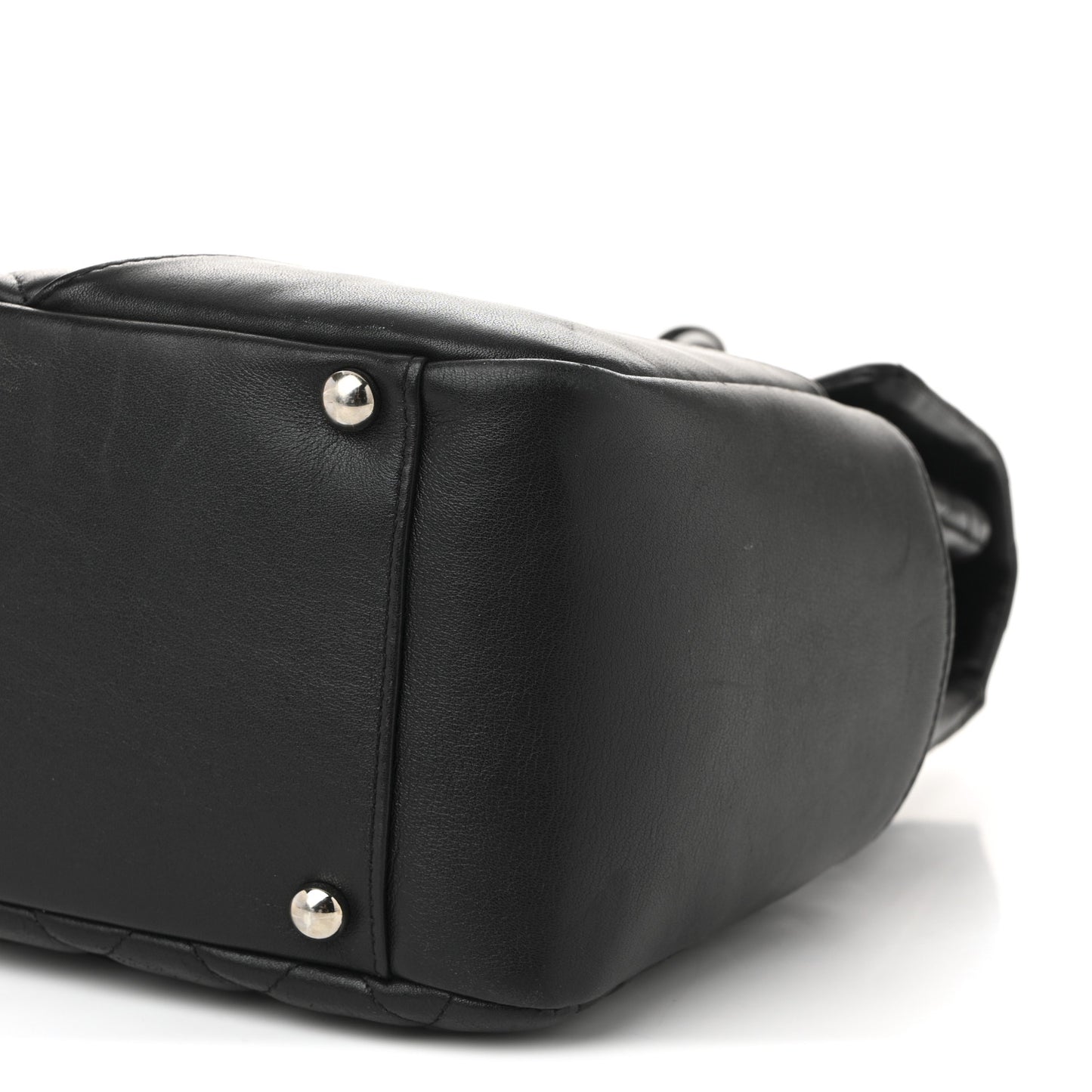 Calfskin Quilted Large Cambon Flap Black White
