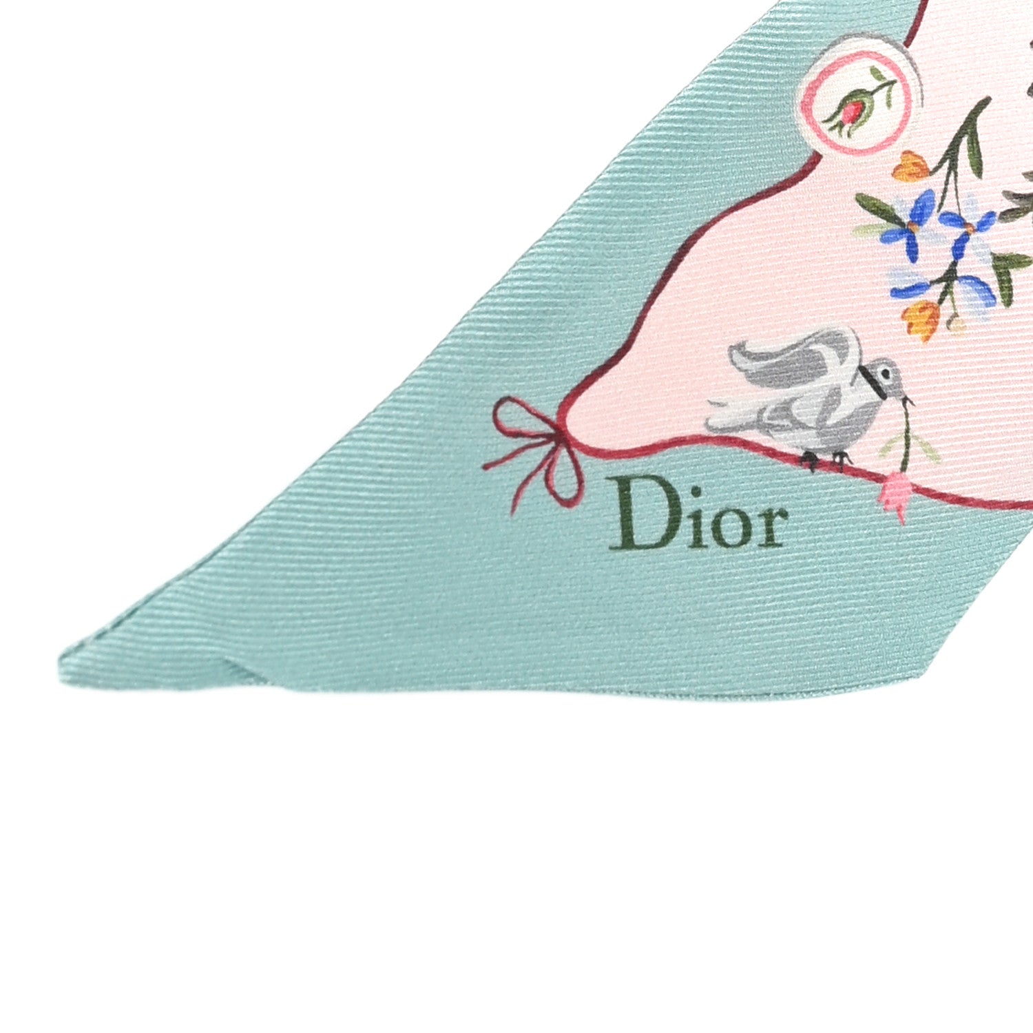 Christian Dior Silk Twill Dioramour Revolution Flowers Mitzah Scarf Pink Multicolor 2 of 3