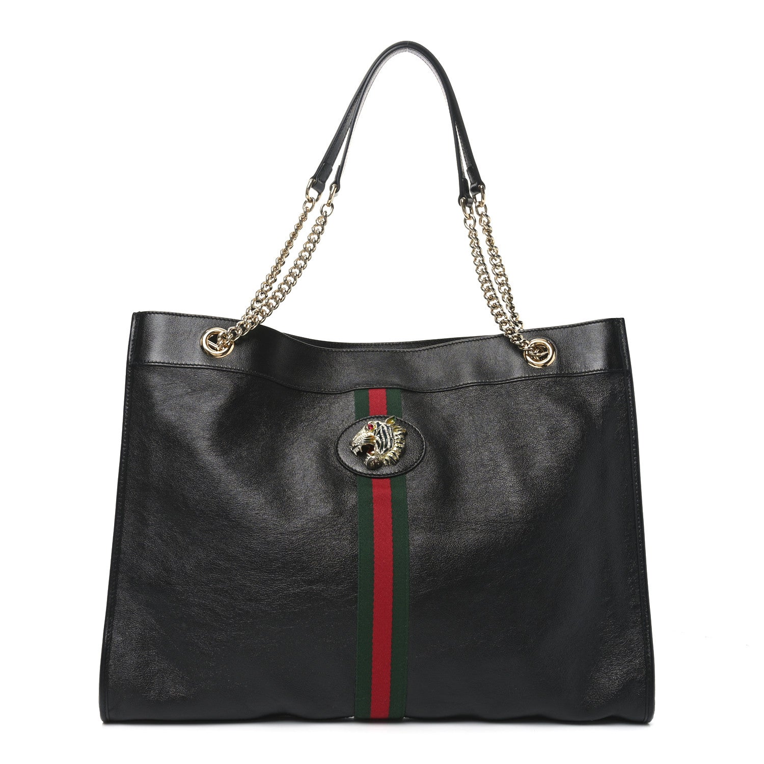 Gucci Calfskin Large Rajah Chain Tote Black 1 of 11