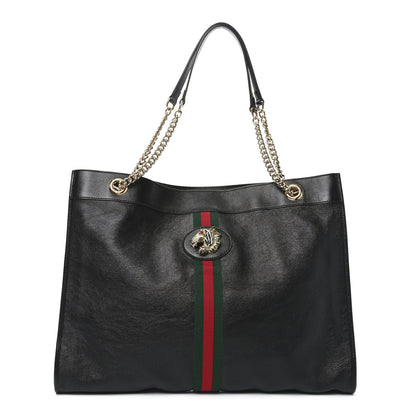 Gucci Calfskin Large Rajah Chain Tote Black 1 of 11